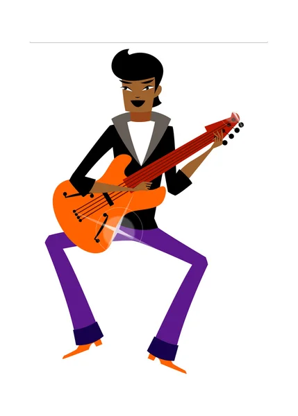 Homme élégant jouant de la guitare — Image vectorielle