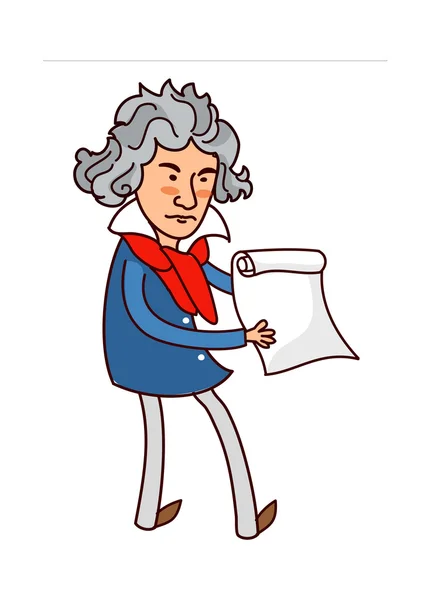 Vieil homme tenant un manuscrit — Image vectorielle