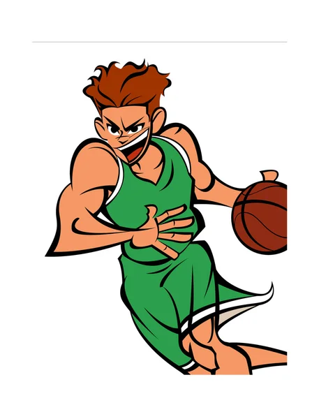 Athletes play basketball — Stock Vector