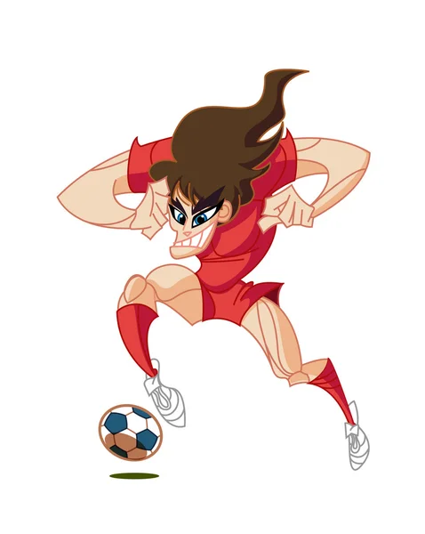 Atleta jugando fútbol — Vector de stock