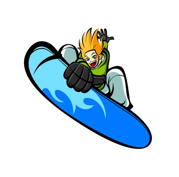 Atleet te rijden een surfplank — Stockvector