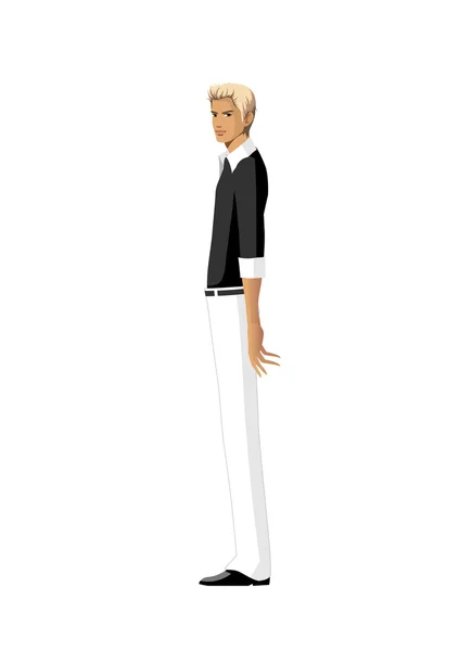 Homme élégant sur fond blanc — Image vectorielle