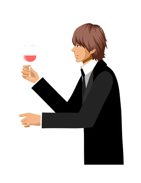 Stylish man drinking a cocktail — Stock Vector