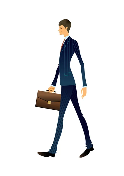 Geschäftsmann mit Koffer — Stockvektor
