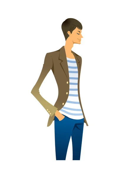 Portrait of a stylish man — Stock Vector