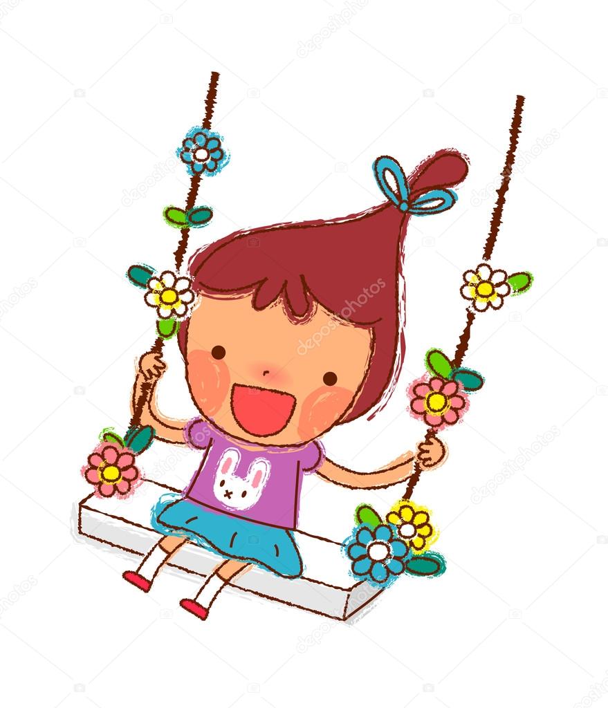 Portrait of Girl swinging