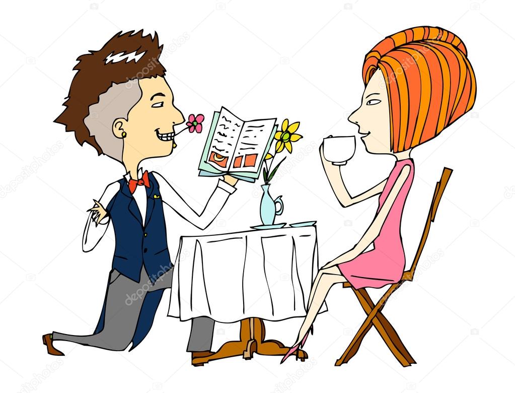 Portrait of couple in café