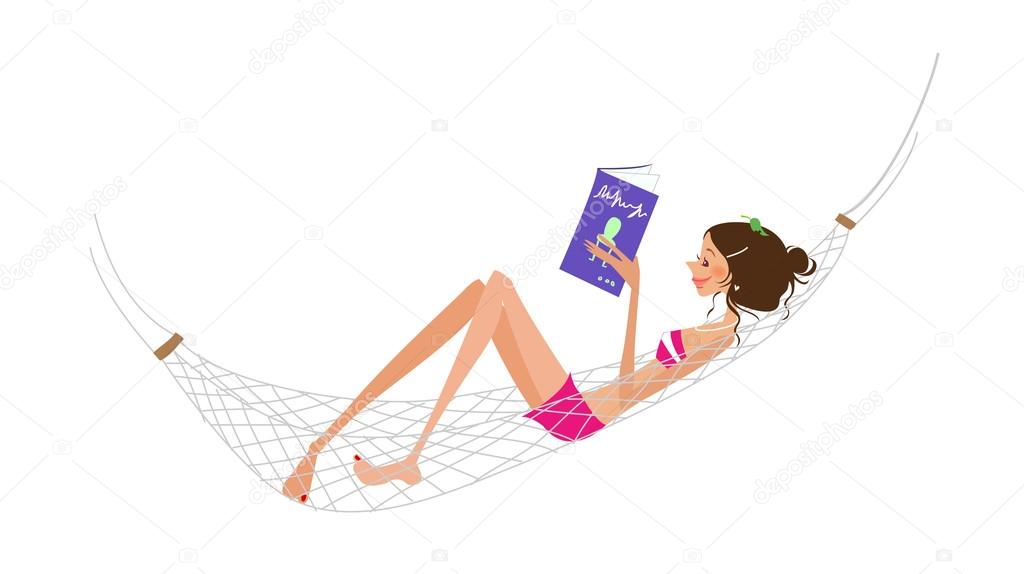 Sexy girl reading book