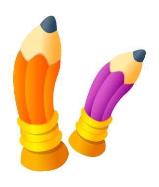 mor ve turuncu kalemler