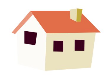 Kırmızı çatılı bir bina.