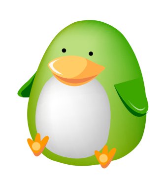vektör yeşil oyuncak penguen