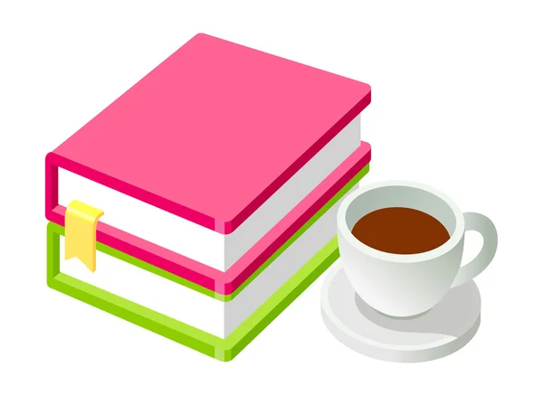 Caffè e libri — Vettoriale Stock