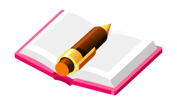Книга и ручка — стоковый вектор