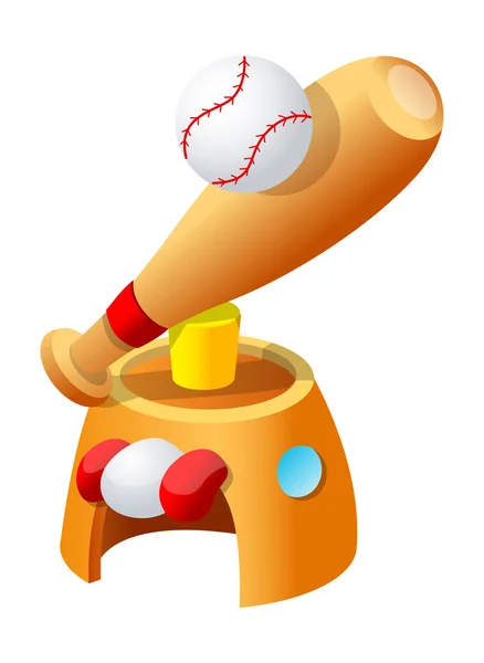 Baseball bat and ball — Stock Vector