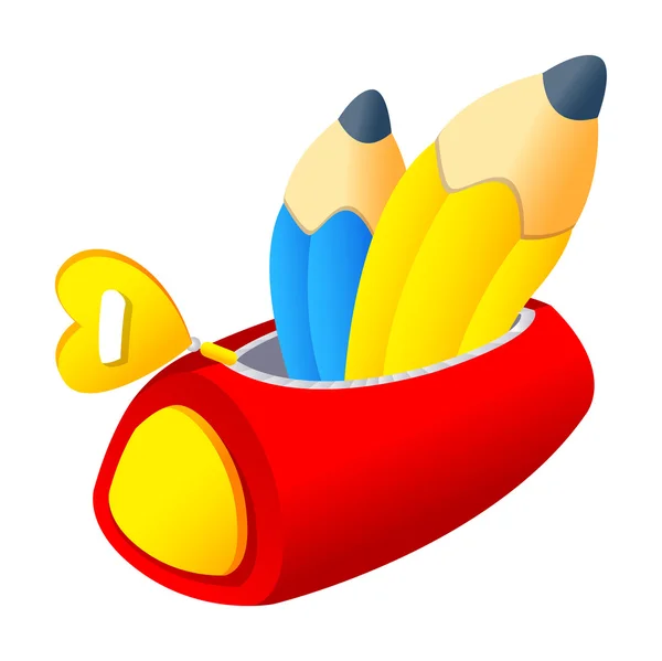 Étui à crayons avec crayons — Image vectorielle