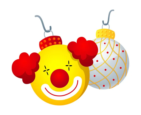 Decorations in the form of a clown — Stock Vector