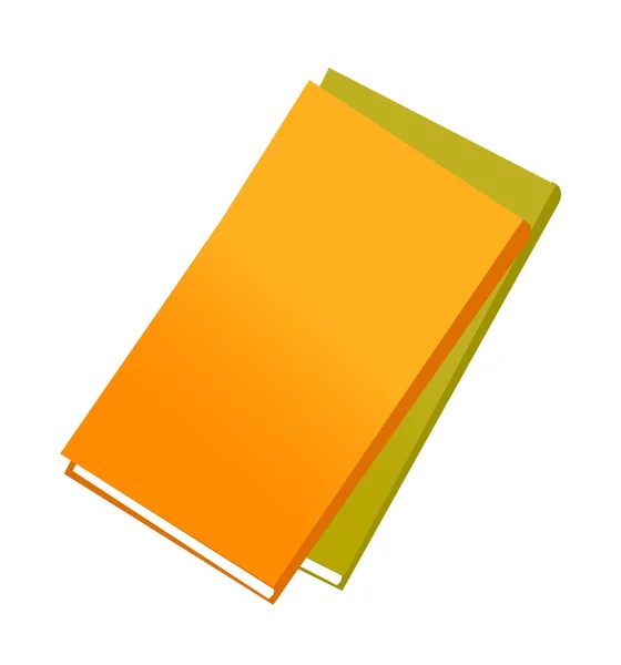 Orange and green books — Stock Vector