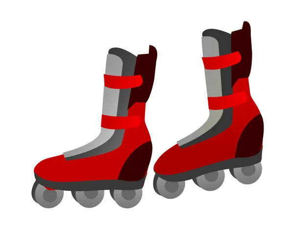 Kırmızı tekerlekli paten — Stok Vektör