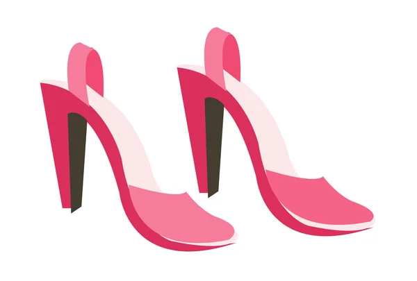 Sapatos femininos rosa — Vetor de Stock
