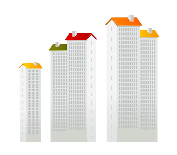 Bâtiment avec toit coloré — Image vectorielle