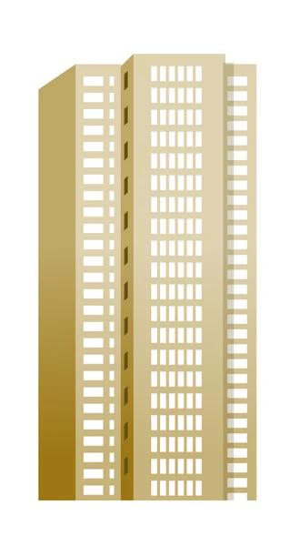 Edificio beige — Vector de stock