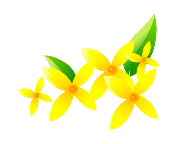 Flores amarillas — Vector de stock