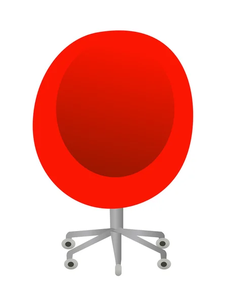 Silla roja sobre ruedas — Vector de stock