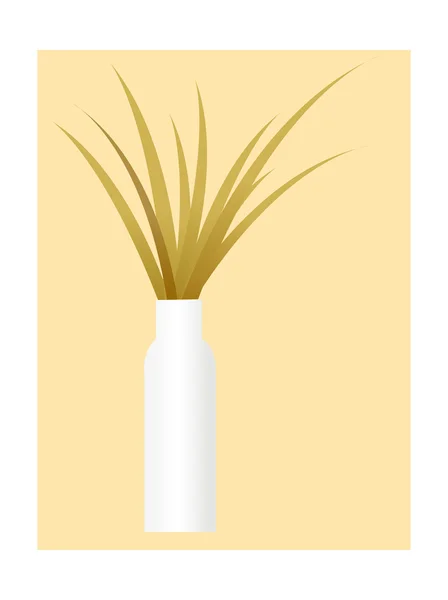 Grüne Pflanzen in der Vase — Stockvektor