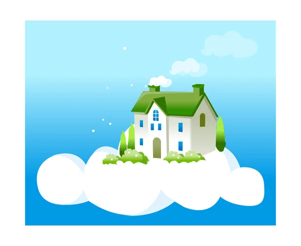 Green house in the sky — Stock Vector