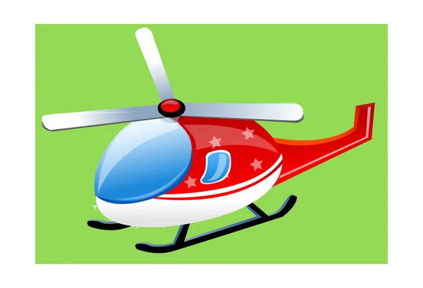 Rode helikopter — Stockvector