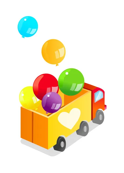 Vector icon truck and balloon — Stock Vector