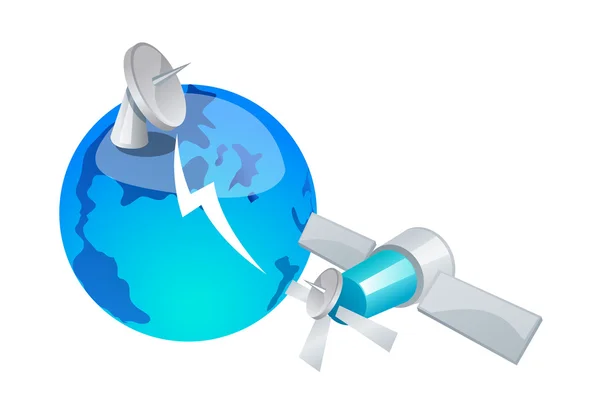 Globe and satellite — Stock Vector
