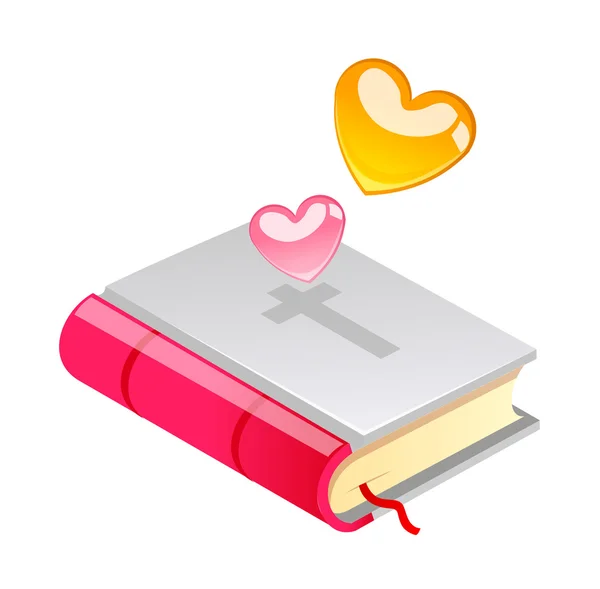 Vector icon bible and heart shape — Stock Vector