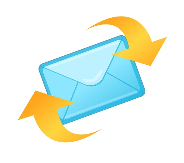 Enveloppe bleue et flèche — Image vectorielle