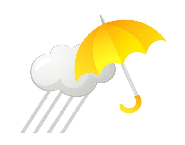 Διάνυσμα εικονιδίου ομπρέλα και το σύννεφο — Διανυσματικό Αρχείο