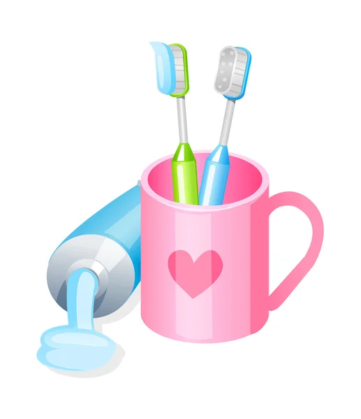 Διάνυσμα εικονίδιο οδοντόκρεμα και οδοντόβουρτσα — Διανυσματικό Αρχείο