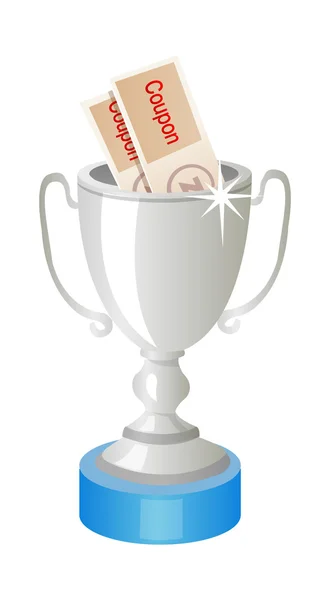 Vector icon silver trophy — Stock Vector