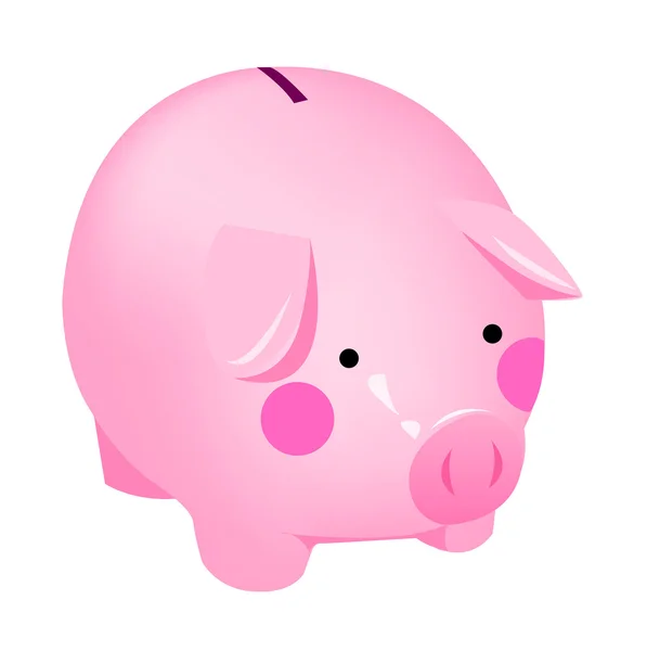 Pink pig moneybox — Stock Vector