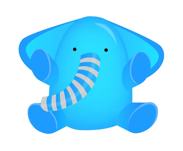 Elefante azul vetor — Vetor de Stock