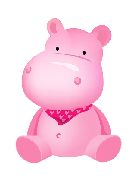 Jouet vectoriel hippopotame rose — Image vectorielle