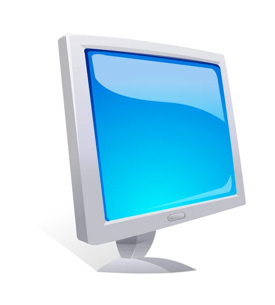 Monitor per computer icona vettoriale — Vettoriale Stock
