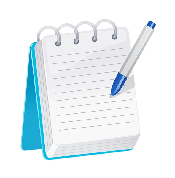 Vector pictogram dagboek en pen — Stockvector