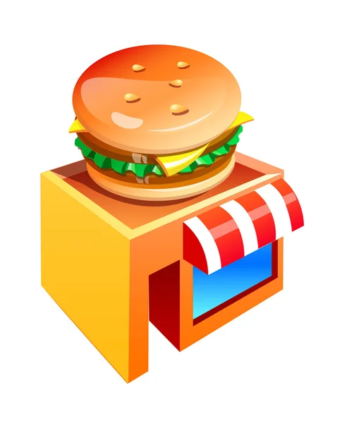 Vector loja ícone hamburgur —  Vetores de Stock