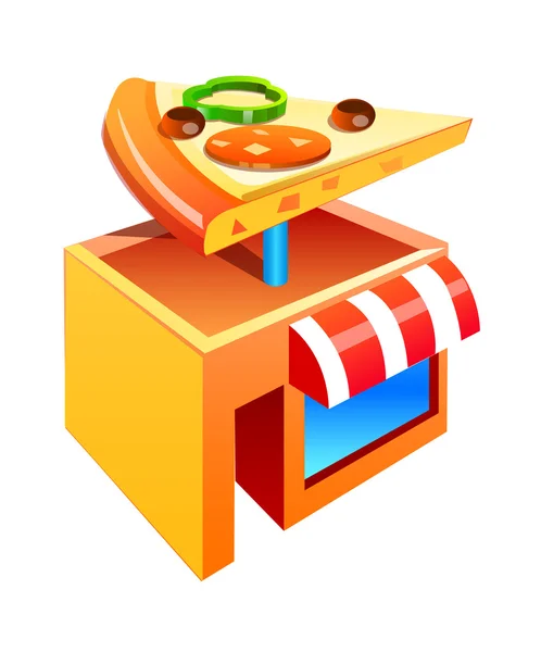 Tienda de pizza icono de vector — Vector de stock