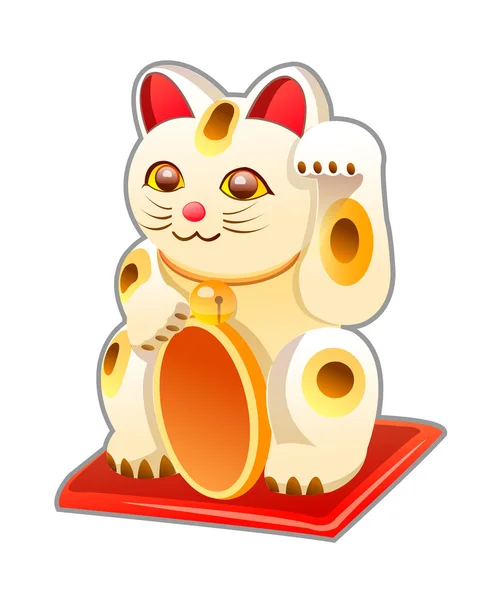 Vetor ícone japonês gato brinquedo — Vetor de Stock