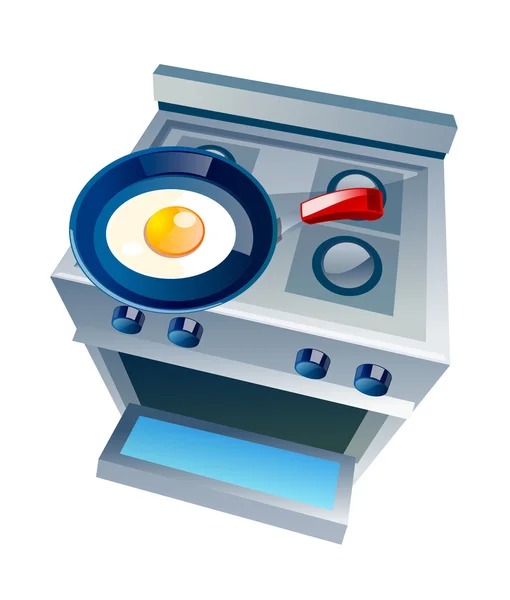 Vector icon gas range and oven — Stock Vector