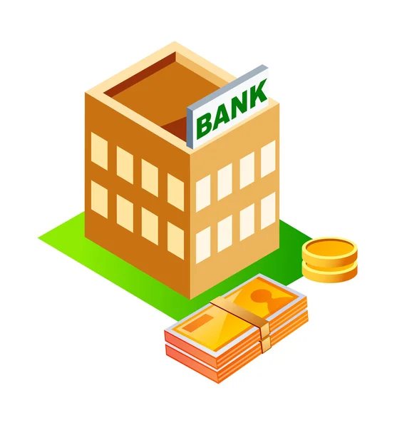 Vector icon bank — Stock Vector