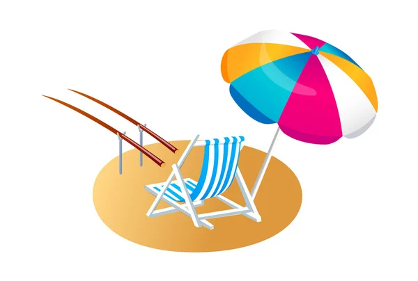 Vektorové ikony slunečník a židle — Stockový vektor