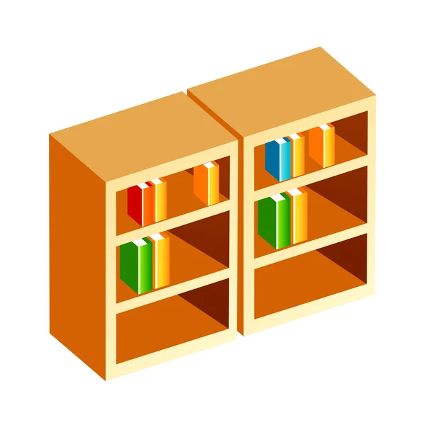 Vector icon bookshelf — Stock Vector