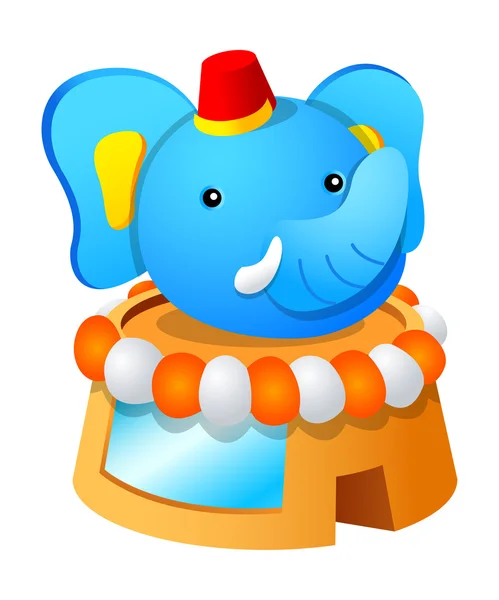 Blauwe circus olifant — Stockvector